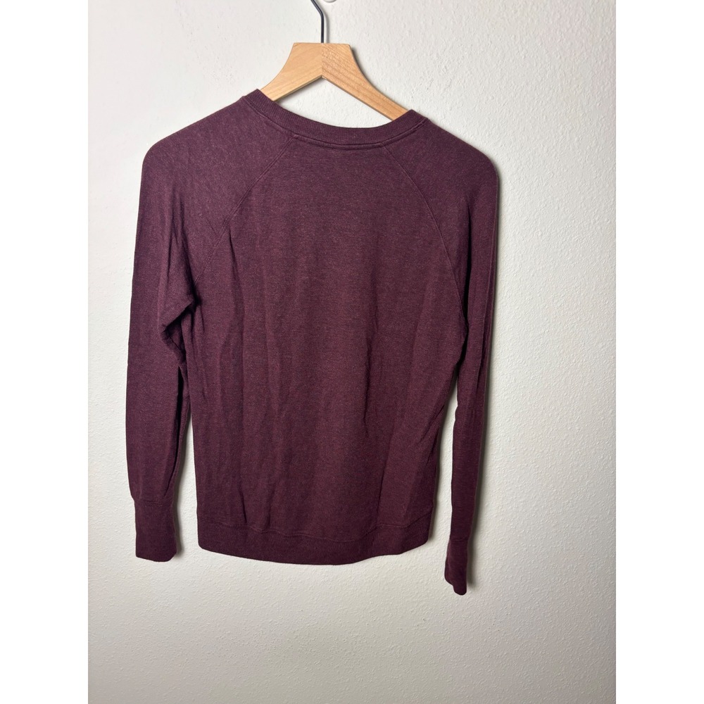 Athleta Mindset Sweatshirt Burgundy Heather Raglan Long Sleeve 472751 Womens S - Picture 3 of 3